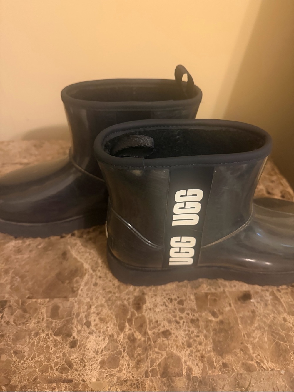 UGG Black Rubber insulated Waterproof Rain Boots